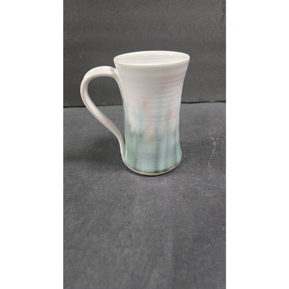 Handmade Studio Pottery Mug Signed Artisan Ceramic Coffee Cup Pastel Glaze - Picture 2 of 8